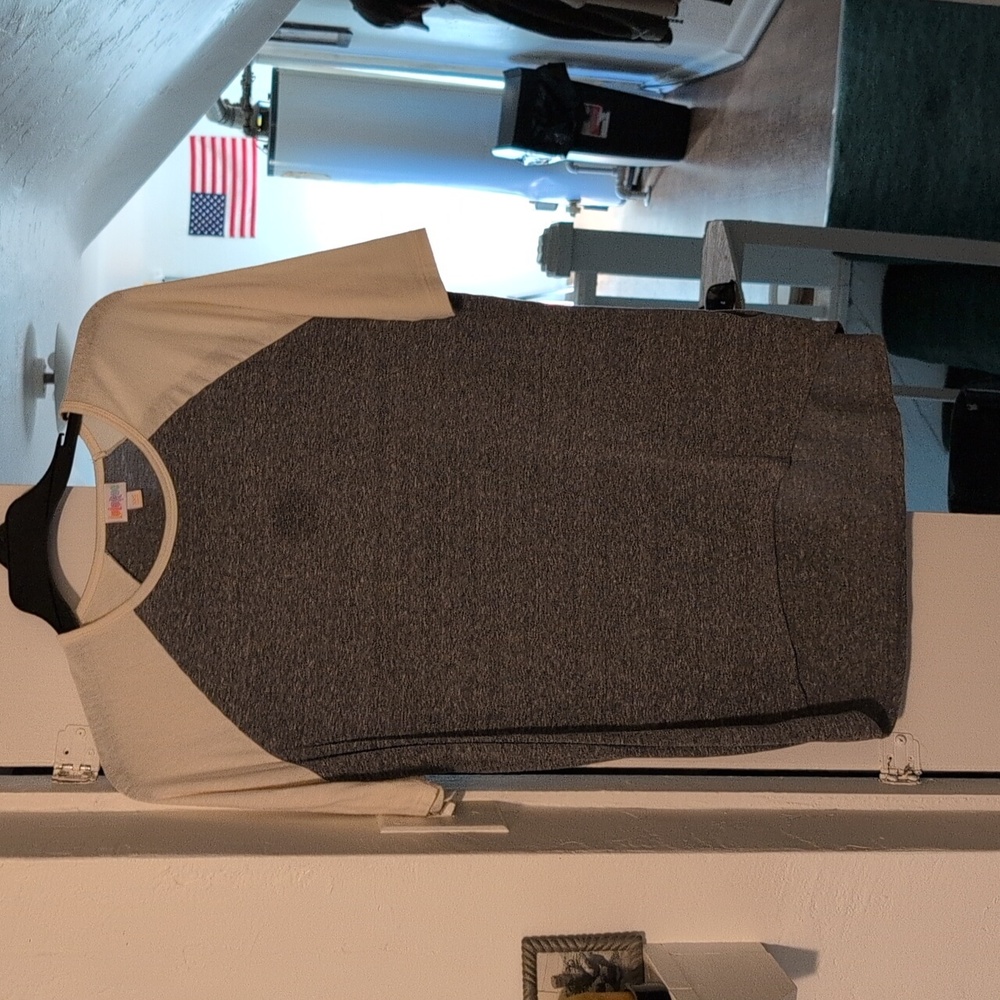 Women's Two-Tone Gray and Cream Shirt